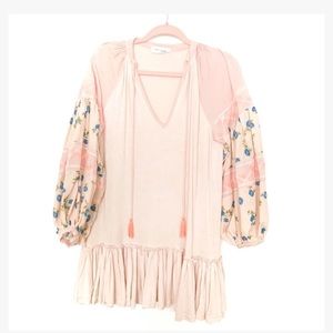 GOODNIGHT MACAROON NUDE PINK EMBROIDERED & FLORAL